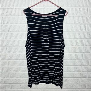 Maurices Black And White Stripe Relaxed Tank Top